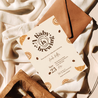 A Baby is Brewing | Coffee & Pastry Baby Shower Kaart