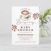 A Baby is Brewing Coffee Theme Baby Shower Kaart (Staand voorkant)
