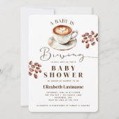 A Baby is Brewing Coffee Theme Baby Shower Kaart (Voorkant)