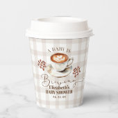 A Baby is Brewing Coffee Theme Baby Shower Papieren Bekers (Achterkant)