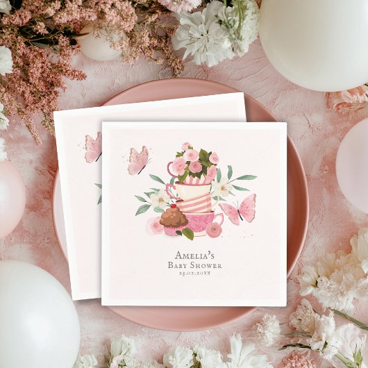 A Baby is brewing garden tea party Baby shower Servet