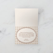 A Baby is Brewing Gingham Coffee Baby Shower Bedankkaart (Binnen)