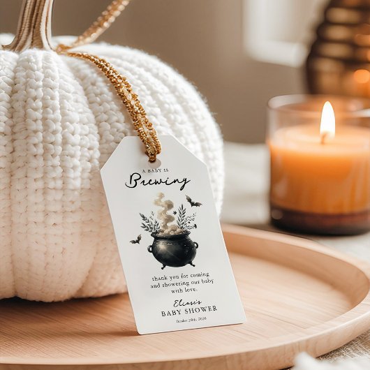 'a Baby is Brewing' Halloween Baby Shower Favor Cadeaulabel