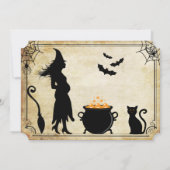 "A Baby is Brewing"  Halloween Baby shower Kaart (Achterkant)