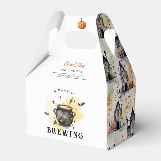 A Baby is Brewing Halloween Cauldron Baby Shower Bedankdoosjes (Achterkant)