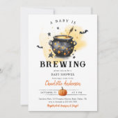 A Baby is Brewing Halloween Cauldron Baby Shower Kaart (Voorkant)