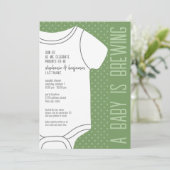 A Baby is Brewing - Neutral Couple's Baby shower Kaart (Staand voorkant)