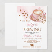A Baby Is Brewing Oh Baby Coffee Beans Baby Shower Kaart (Voorkant / Achterkant)