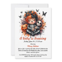 A Baby is Brewing, Orange Halloween Baby Shower