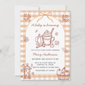 A Baby is Brewing Pumpkin Spice Bow Baby Shower Kaart (Voorkant)