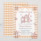 A Baby is Brewing Pumpkin Spice Bow Baby Shower Kaart (Voorkant / Achterkant)