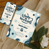 A Baby is Brewing Retro Blue Coffee Baby Shower Kaart