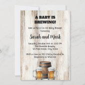 A Baby is Brewing Rustic Co-Ed Baby Shower Kaart (Voorkant)