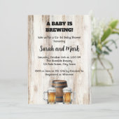 A Baby is Brewing Rustic Co-Ed Baby Shower Kaart (Staand voorkant)