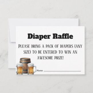 A Baby is Brewing Rustic Diaper Raffle Ticket Card Bedankkaart