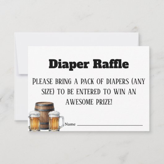 A Baby is Brewing Rustic Diaper Raffle Ticket Card Bedankkaart (Voorkant)