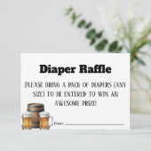 A Baby is Brewing Rustic Diaper Raffle Ticket Card Bedankkaart (Staand voorkant)