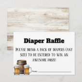 A Baby is Brewing Rustic Diaper Raffle Ticket Card Bedankkaart (Voorkant / Achterkant)