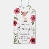 "A Baby is Brewing" Tea Baby shower Dank u Cadeaulabel (Voorkant)