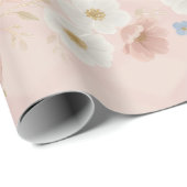 A baby is brewing Tea Party Pink Plaid Baby Shower Cadeaupapier (Rol Hoek)