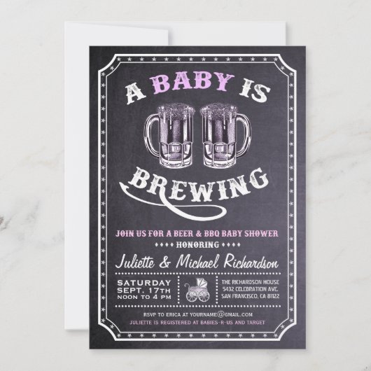"A Baby is Brewing" Uitnodigingen voor babydouches (Voorkant)
