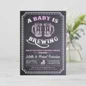 "A Baby is Brewing" Uitnodigingen voor babydouches (Staand voorkant)