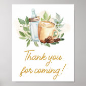 A Baby is het Brouwen van koffie Bedankt voor uw k Poster (Voorkant)