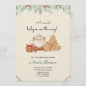 A baby shower invitation with delicate floral kaart (Voorkant)