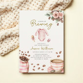 a babys brewing pink baby shower kaart