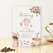 a babys brewing pink baby shower kaart