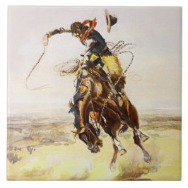 “A Bad Hoss” door Charles M Russell Tegeltje