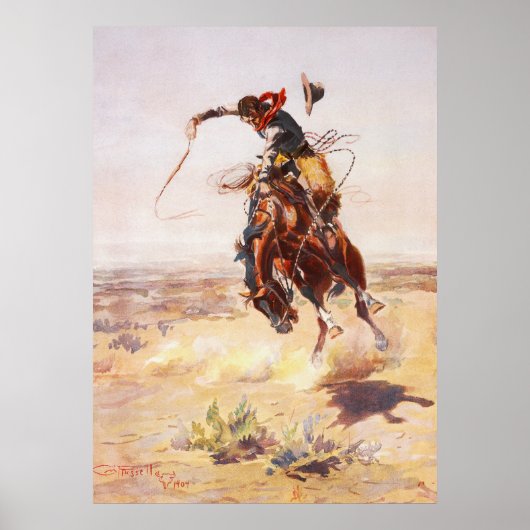 A Bad Hoss door Charles Marion Russell in 1904 Poster (Voorkant)