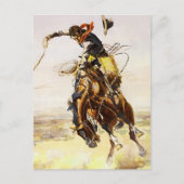 "A Bad Hoss" van Charles M Russell Briefkaart (Voorkant)