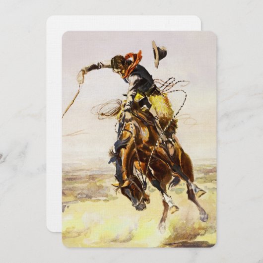 "A Bad Hoss" van Charles M Russell Kaart (Voorkant / Achterkant)