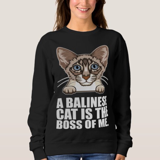A balinese cat is the boss of me trui (Voorkant)