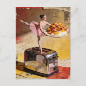 A Ballerina on toaster surreal Briefkaart (Voorkant)