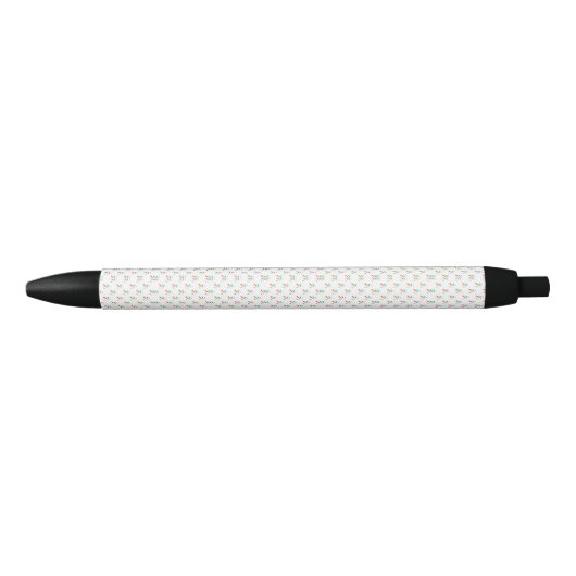 A ballpoint pen with a white, textured barrel  (Voorkant)