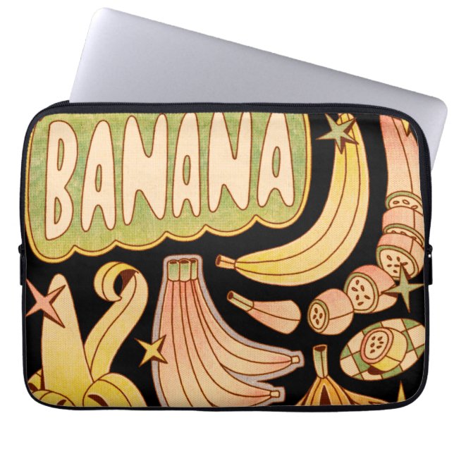 A Banana / Illustration of Banana  Laptop Sleeve (Voorkant)