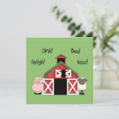 A Barnyard Birthday - Boerderij-thema Uitnodiging (Staand voorkant)