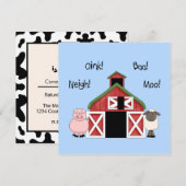 A Barnyard Birthday - Boerderij-thema Uitnodiging (Voorkant / Achterkant)