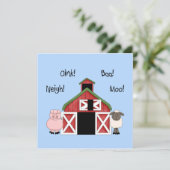 A Barnyard Birthday - Boerderij-thema Uitnodiging (Staand voorkant)