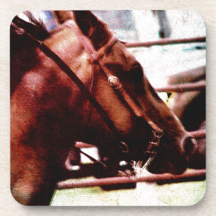 A Barrel Racing Horse Grunge Bier Onderzetter