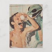 A Bathing Shock Alien Shows Up While in Bathtub Briefkaart (Voorkant)