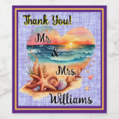 A Beachy Thank You!  Wijn Etiket (Enkel label)