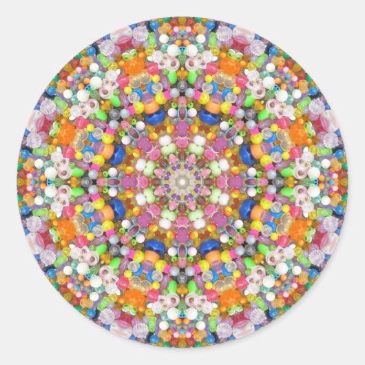 A Bead Mandala Ronde Sticker (Voorkant)