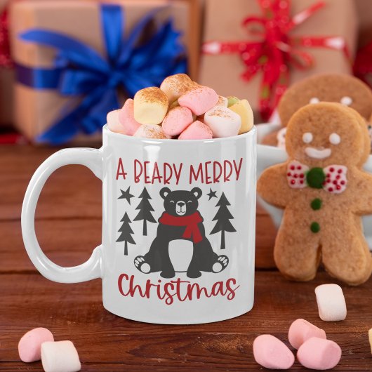 A Beardy Merry Christmas Cute Bear Koffiemok