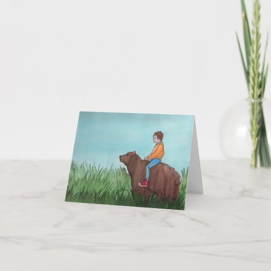 A Beary Good Day: Wenskaart 4 "x5.6" Feestdagen Kaart (Voorkant)