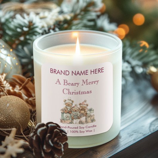 A Beary Merry Christmas | Modern Candle Labels
