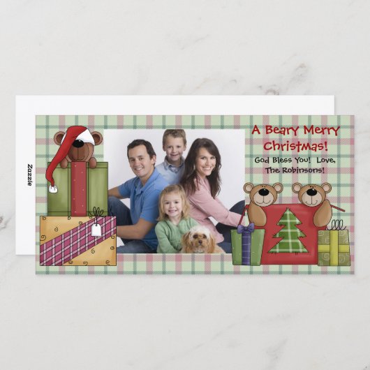A Beary Merry Kerstkaarten Feestdagenkaart (Voorkant / Achterkant)