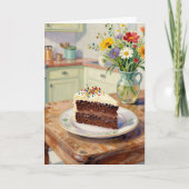 A Beautiful Birthday with Pretty Flowers and Cake Kaart (Voorkant)